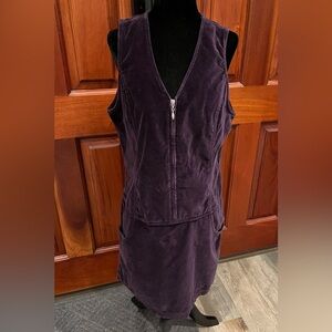 Vtg EXP Jeans By Express Velvet 90s Jumper Dress Size 5/6 Pockets New Old Stock